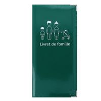 Protège livret de famille couleur motif vert - France – PVC vernis – 22 x 10,5 cm, Color Pop - France