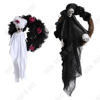 TD® Fantômes suspendus pour Halloween fantôme blanc + fantôme noir Accessoires de décoration Jouets de fantaisie Convient pour Hallo
