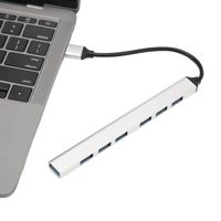 YID Hub USB 3.0 7 Ports 5Gbps Transmission Rapide Alliage d'Aluminium Multiprise USB pour PC Ordinateur Portable