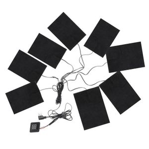 COUVERTURE CHAUFFANTE noir12x7cm - Coussin chauffant polyvalent pour vêtements, plaque métropolitaine, vestes de chargement USB, ch