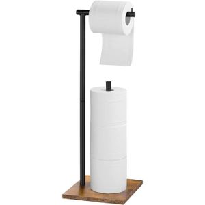 Sealskin - Sealskin Tube Serviteur WC - Porte-rouleau papier toilette -  Brosse WC avec support - Porterouleaux papier toilette de réserve -  autoportante Noir