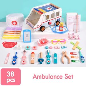 DOCTEUR - VÉTÉRINAIRE Ensemble d'ambulance 38pcs - Kits de médecin en bo