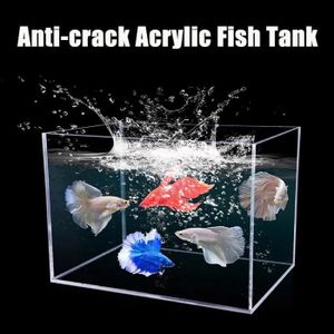 AQUARIUM Petit aquarium rectangulaire incassable en acrylique transparent pour reptiles,accessoires de bureau précieux pour - 220x85x95mm