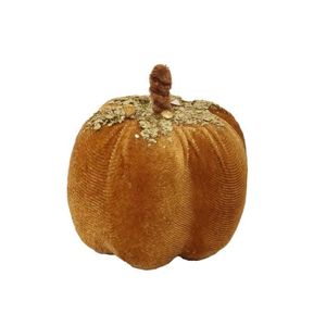 Lot De 9 Petites Citrouilles En Velours - Décorations D'automne Et Halloween Pour La Maison (orange, Rouge, Marron)