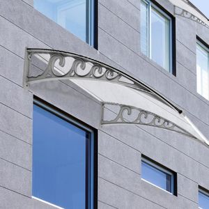 Auvent Marquise De Porte Fenêtre 150x100cm En Polycarbonate Supports Abs Résistants Aux Intempéries Et à La Corrosion