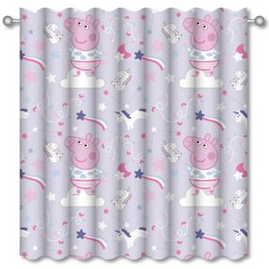 Peppa pig 'happy' prêts paire de rideaux 66 x 72 pouces-filles rose lilas