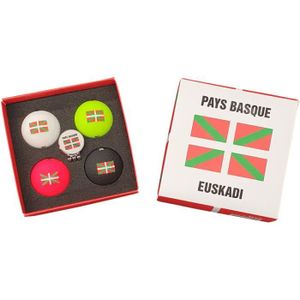 BRACELET D'ACTIVITÉ Coffret 4 balles de golf Volvik Basque - blanc/rouge/noir/vert - TU