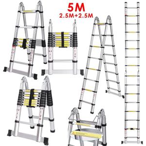 D/&S Vertriebs /Échelle t/élescopique en aluminium 5 m Charge maximale 150 kg
