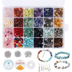 Kit Création Bijoux Adultes 1606 Pièces - Perles Pierres Naturelles, Outils Inclus - DIY Collier, Bracelet - 10