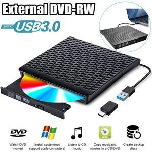 BEVA Lecteur CD DVD Externe USB 3.0 et Type C, Graveur CD Externe,  Enregistreur Portable RW/ROM, Transmission Rapide pour Windows 11/10 / 8/7  / XP/Vista/Linux/Mac OS : : Informatique