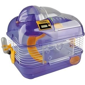 Cage pour Hamsters - Flamingo - Marathon - Plastique Violet - Dimensions 33x25x29 cm - Intérieur
