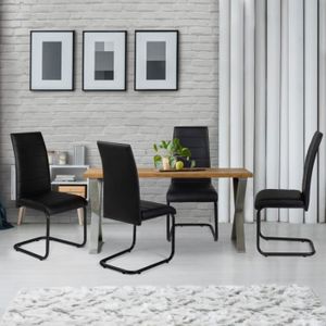 IDMARKET Lot de 4 chaises ROBINE en tissu gris foncé pour salle à manger -  Cdiscount Maison