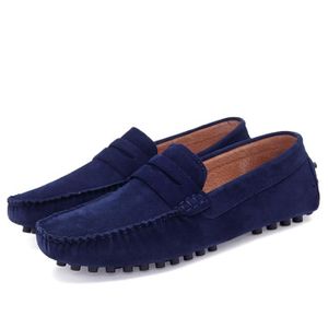 MOCASSIN Mocassin homme en cuir suédé bleu - Classic Oxford chaussures - Pour homme adulte