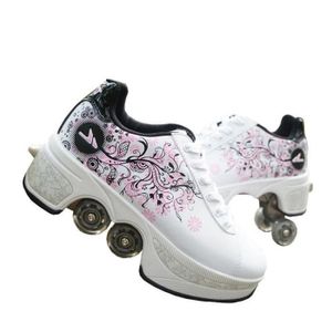 Acheter Baskets à roulettes avec roues doubles garçon fille baskets à  roulettes chaussures à roulettes chaussures de déformation chaussures de  patin à roulettes
