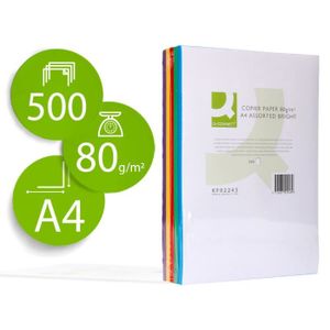Ramette 5 couleurs papier recyclé A4 80g 200 feuilles