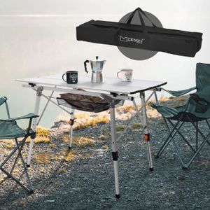 TABLE DE CAMPING ML-Design Table de Camping Pliante Argent, 90x51,5