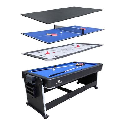 GOPLUS 4 en 1 Table Multijeux Pliante, Table Babyfoot Air Hockey Ping-Pong Billard, Jeu Multiple en PP+MDF avec 81,5x43x29,5CM (Marron GOPLUS 4 en 1 Table Multijeux Pliante, Table Babyfoot Air Hockey Ping-Pong Billard, Jeu Multiple en PP+MDF avec 81,5x43x29,5CM (Marron