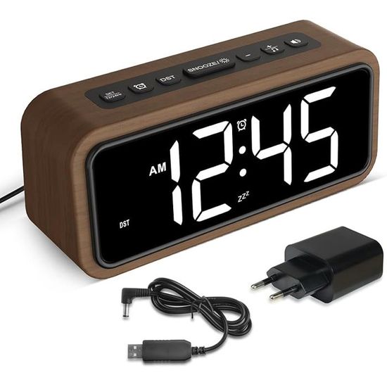 Réveil Vibrant Pour Dormeurs Lourds - Double Alarme, Volume Réglable, Portable Avec Vibration