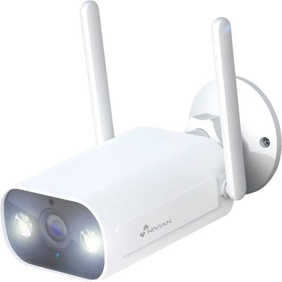 NIVIAN - Telecamera Bullet WiFi 2,4Ghz | Half4K 2560x1440 | Rilevamento di Persone | Visione notturna a colori | Compatibile con Alexa e Google Home | Controllo Remoto App Tuya Smart