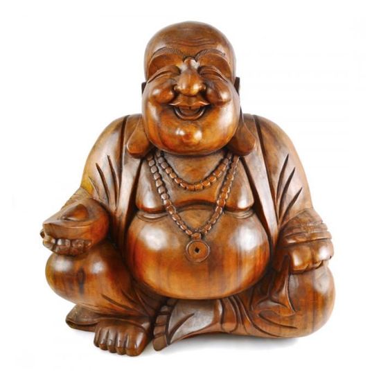 Lot De 2 Statues Bouddha Rieur Chinois – Résine Antique Doré, Décoration Adulte