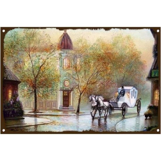 Poster Métallique Vintage Rétro 30x20 Cm - Plaque Décorative En Fer Blanc Pour Bar, Cave, Salle De Bain Ou Chambre