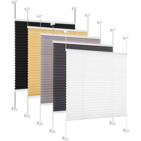 Store Plissé Klemmfix Homland Sans Perçage 35 X 80 Cm Blanc - Protection Solaire Et Brise-Vue Translucide