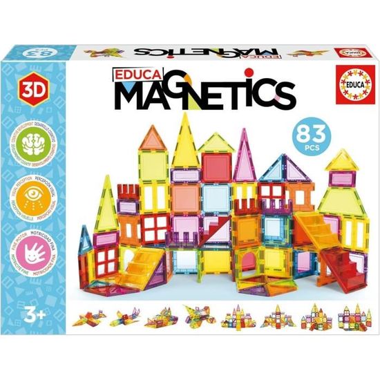 Jeu de Construction Magnétique Montessori 155 Pièces - Circuit à Bille