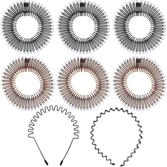 Bandeaux à Dents Olakin - Lot De 6 - Noir 8mm - Pour Maquillage, Lavage De Visage