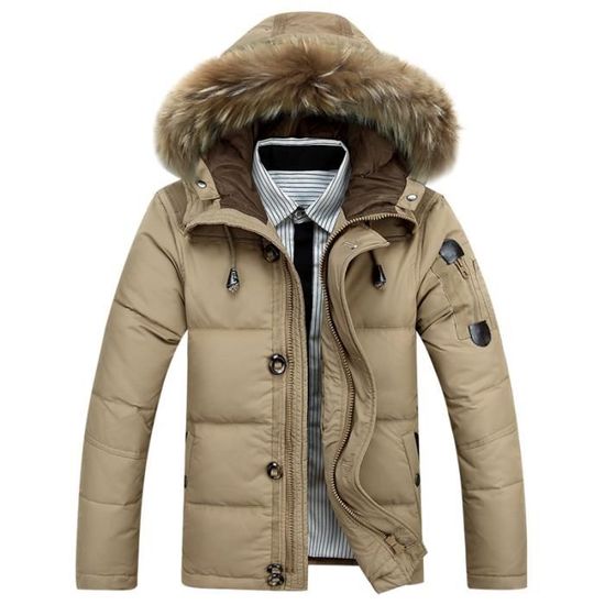 Doudoune homme col veritable fourrure de marque Cdiscount