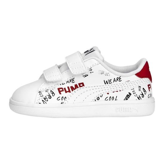 Basket Scratch Enfant Puma Smash v2 Brand LoveVInf Blanc noir