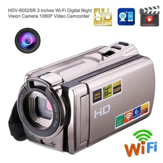 1080P USB2.0 Smart Wifi Sans Fil Hdv-6052SR 3 Pouces 16X Wi-Fi Numérique Ir nuit Caméra HD 8Mp Caméscope