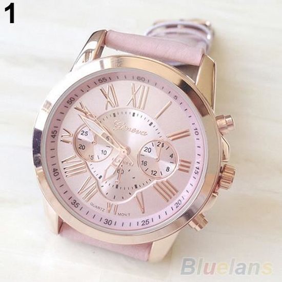 Montre Bracelet Geneva Quartz – Chiffres Romains, Unisexe, Neuve Avec étiquettes | Parmi 3 Modèles