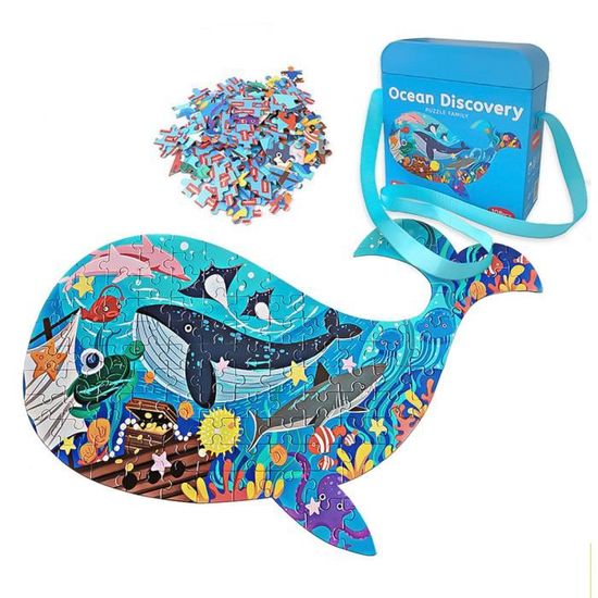 Puzzle, 108 pièces en carton en forme de baleine pour les amoureux des  animaux, jouets éducatifs pour les enfants de 4 à 8 ans - Cdiscount Jeux -  Jouets