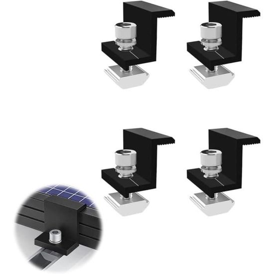 12 Pièces Fixation Panneau Solaire 30mm Support Panneau Solaire Réglable Support Fixation