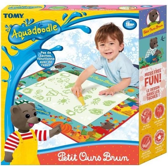 Tapis Dessin Enfant,Tapis Dessin Eau,Tapis de Dessin,100 x 80 cm Tapis de Griffonnage Réutilisable,avec Jeu D'outils de Peinture,Cadeau Fille Garcon,Educatif Jeux 3 Ans