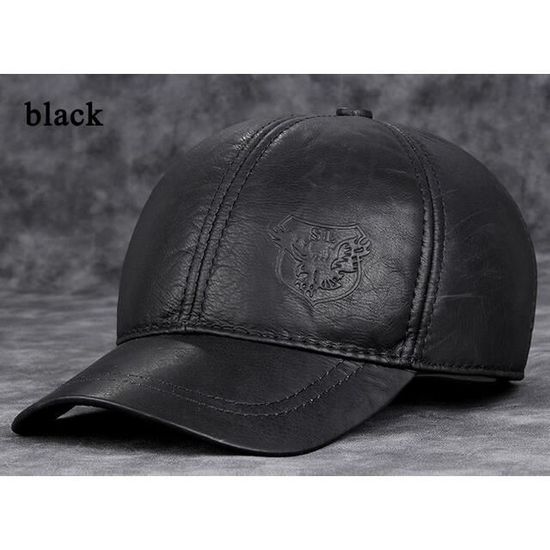 Casquette de baseball en cuir vintage des années 90