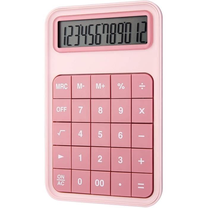 Calculatrice De Bureau 12 Chiffres – Double Alimentation Solaire/pile – Grand écran LCD – Boutons Larges