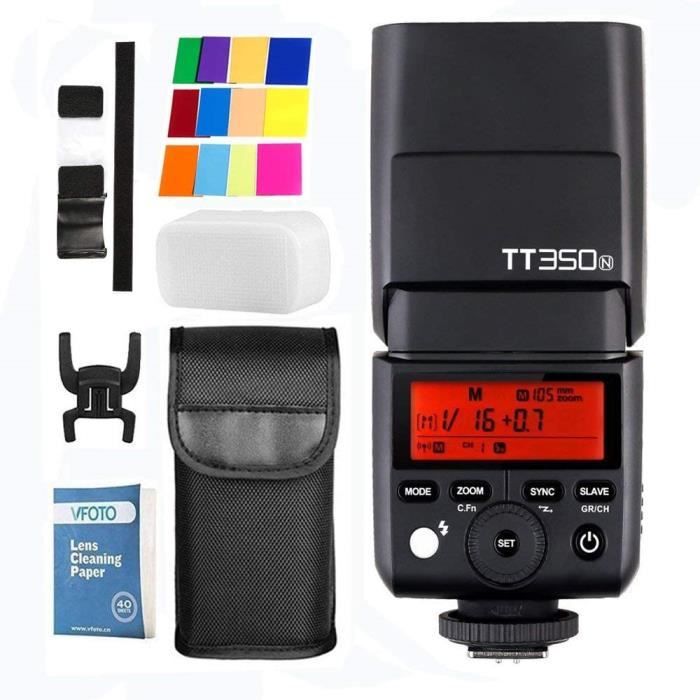 Tt350n caméra flash speedlite ttl gn36 2.4g hss 1 8000s pour nikon sans