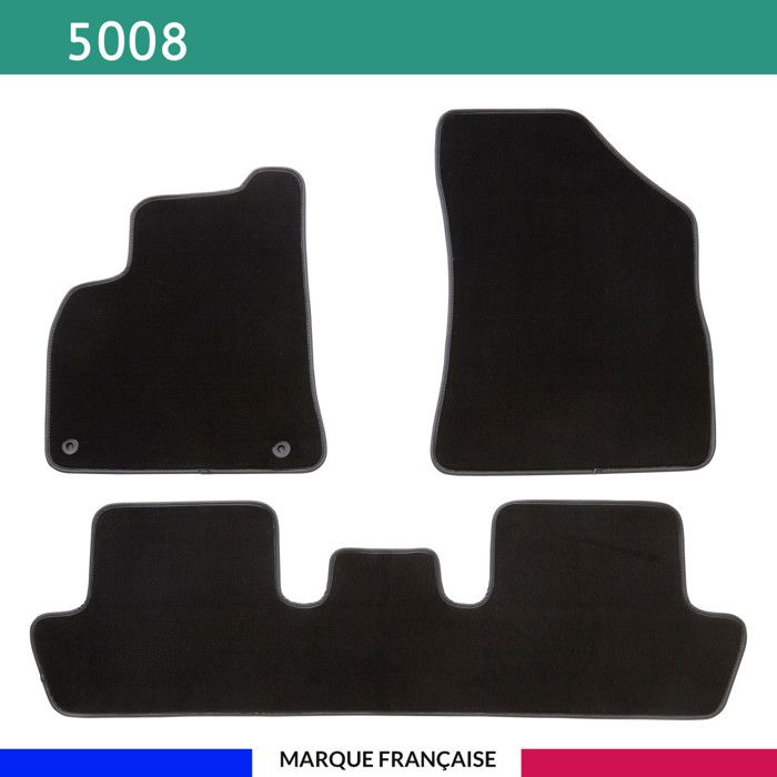 Tapis de voiture - Sur Mesure pour 5008 (2009 - 2017) - 3 pièces - Tapis de sol antidérapant pour automobile