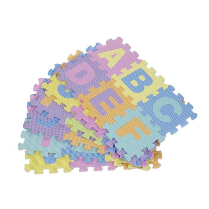 Tapis Puzzle Mousse de 36 Pièces - ALPHABET A-Z et LETTRES 0-9 - pour Bébé Enfants