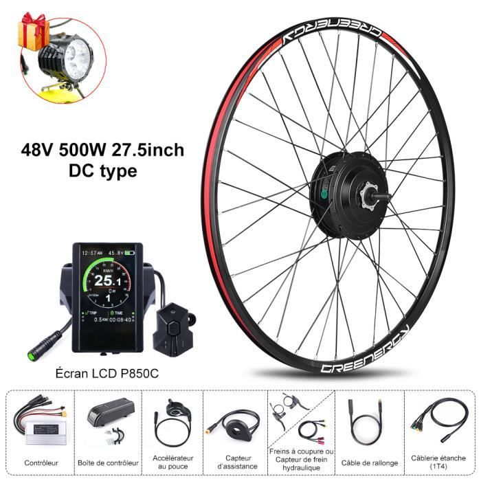 BAFANG 8FUN Kit de Moteur roue avant 48V 500W 27.5- avec Écran LCD P850C pour Vélo à assistance électrique