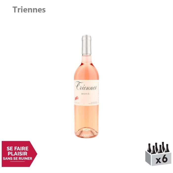 Triennes Méditerranée Rosé 2019 - Lot de 6x75cl - Vin IGP Rosé de Provence - Cépages Merlot, Grenache, Syrah