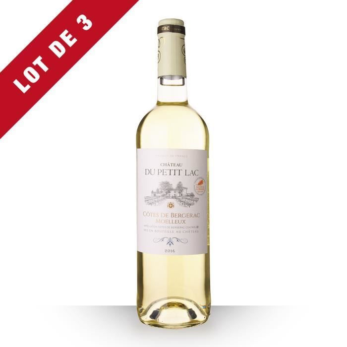 Lot de 3 - Château du Petit Lac Côtes de Bergerac Blanc 2016 - 75cl