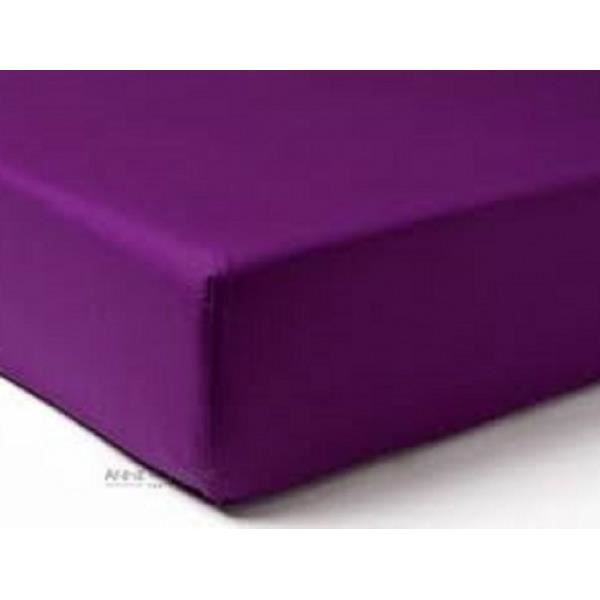 Drap Housse Jersey 180x200 Bonnet 30cm Coton Extensible Mûre