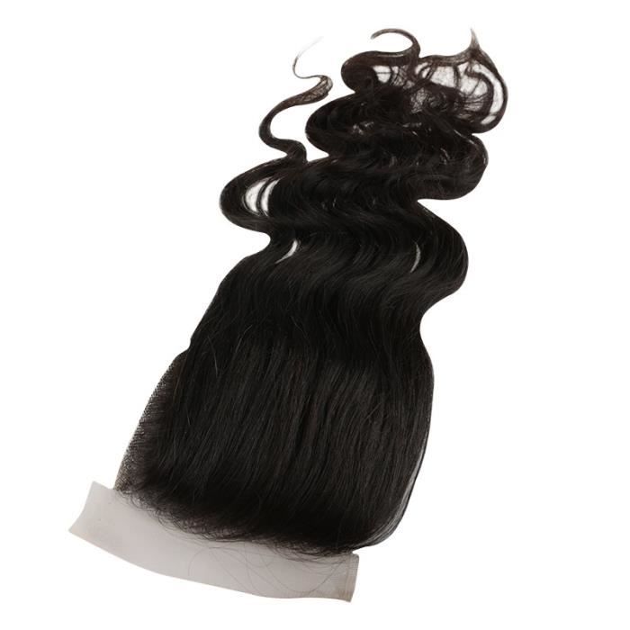 Closure ondulé sans raie noir clair 45 cm 18 pouces