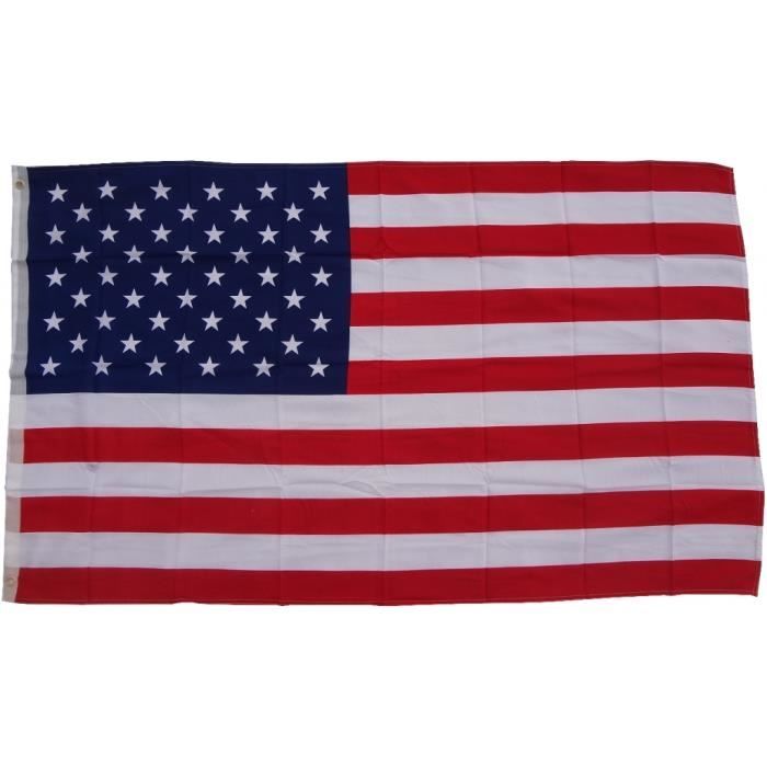Drapeau XXL USA / Amérique Drapeau 250 x 150 cm avec 3 œillets Palan de poids 100g / m²