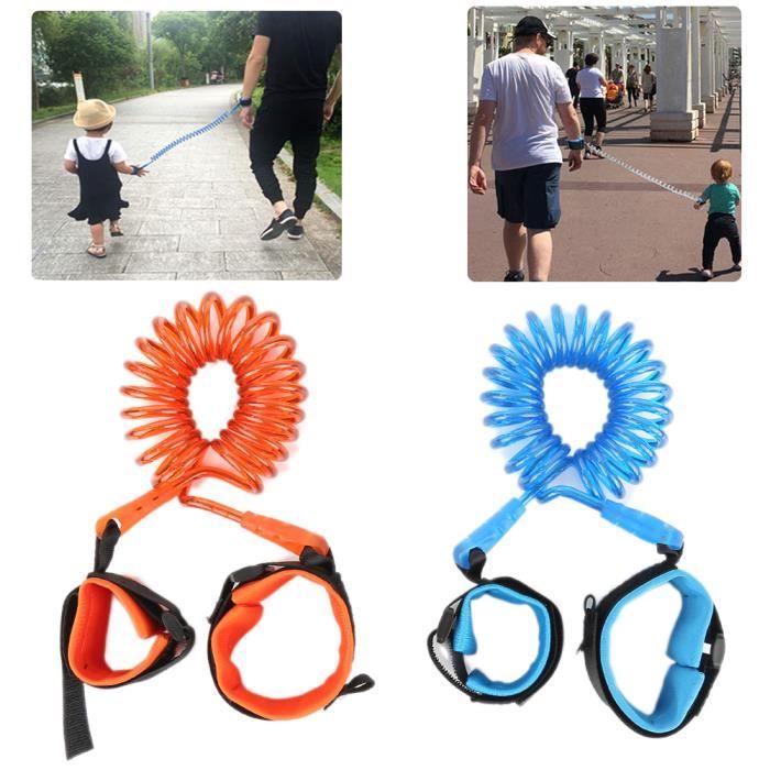 Orange Harnais de sécurité & Corde Poignée Anti-Perte & Bracelet élastique, 1.5 metres sangle pour bébé enfant