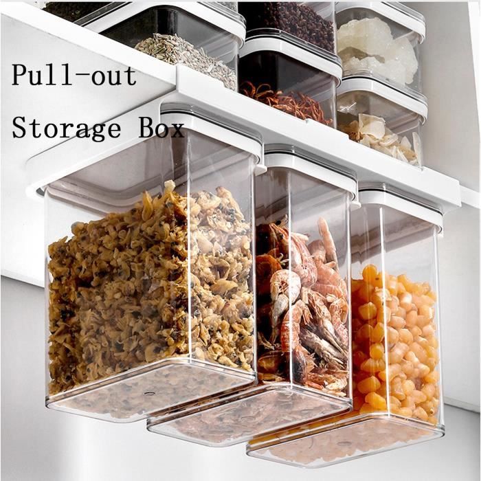 Boîte de rangement à grains entiers Bocal hermétique en plastique de cuisine en plastique de grain fixé au mur BFWJ210308005B