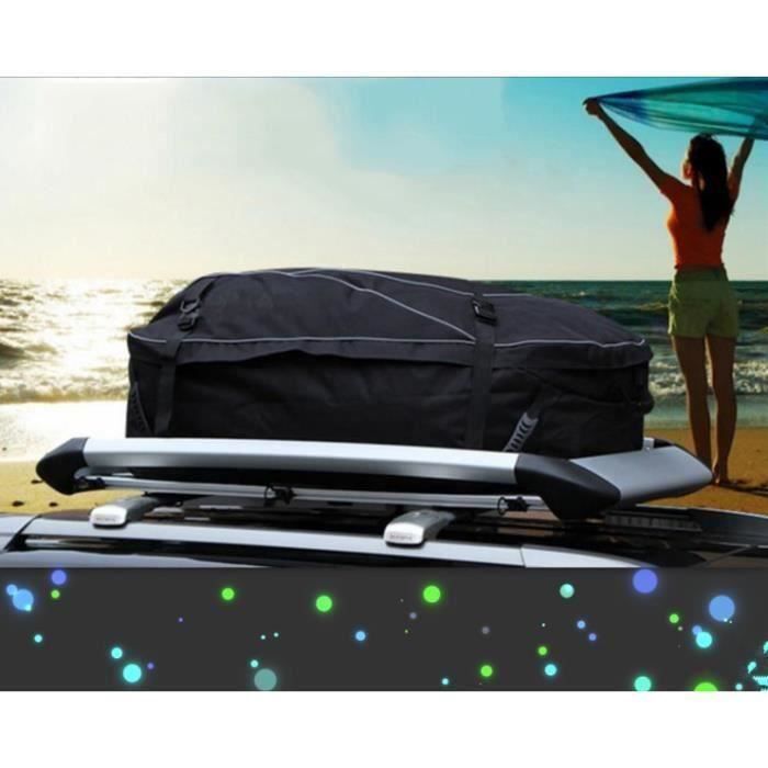 Sac de Toit de Voiture Coffre de Toit de Voiture Noir Coffre de Toit Souple Anti Pluie Pour Voyager Les Vacances 53 x31x17inch 60@HT