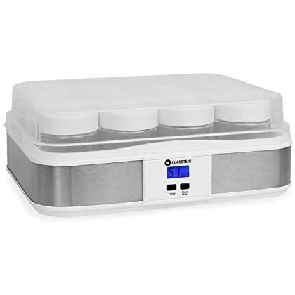 Klarstein Gaia yaourtière électrique 12 pots (préparation de yaourts maison, fromage frais, couvercle hermétique, jusqu'à 2,5L, cadr